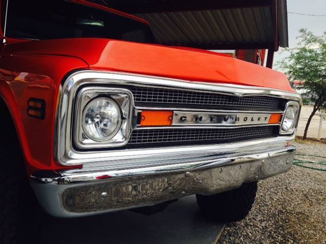 1969 Orange Chevrolet Cheyenne Crew Cab Pickup