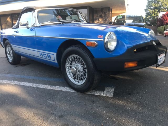1977 Blue MG MGB Convertible