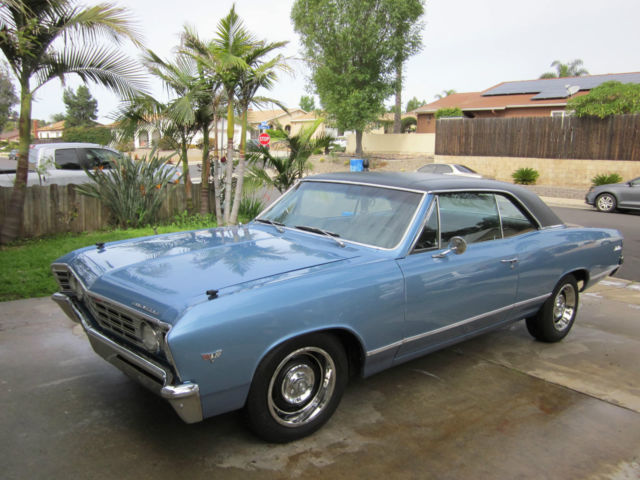 1967 Blue Chevrolet Chevelle two door HT