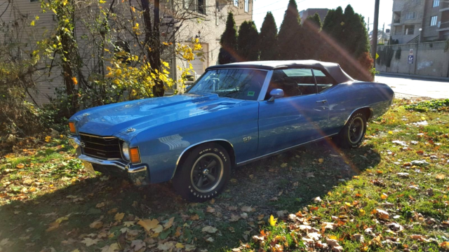 1972 Blue Chevrolet Chevelle Convertible