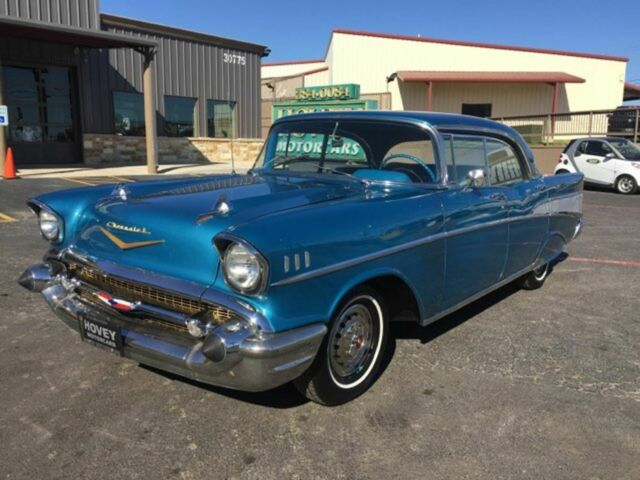 1957 Blue Chevrolet Bel Air Sedan