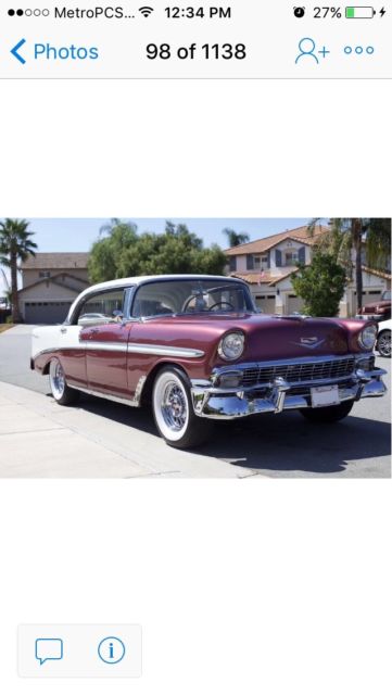 1956 Dusk Plum / India Ivory Chevrolet Bel Air/150/210 Sedan