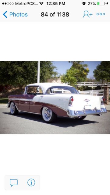 1956 Dusk Plum / India Ivory Chevrolet Bel Air/150/210 Sedan