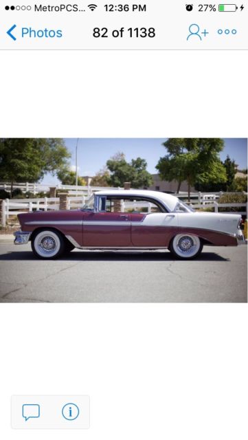 1956 Dusk Plum / India Ivory Chevrolet Bel Air/150/210 Sedan
