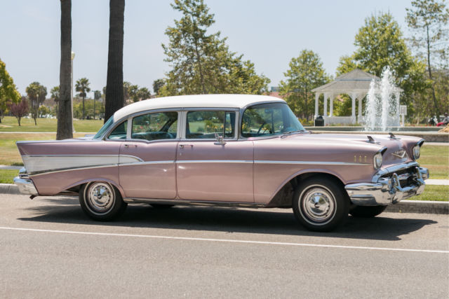 1957 Dusk Pearl and Ivory Chevrolet Bel Air/150/210 Sedan