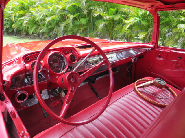 1957 Red Chevrolet Bel Air/150/210 Coupe