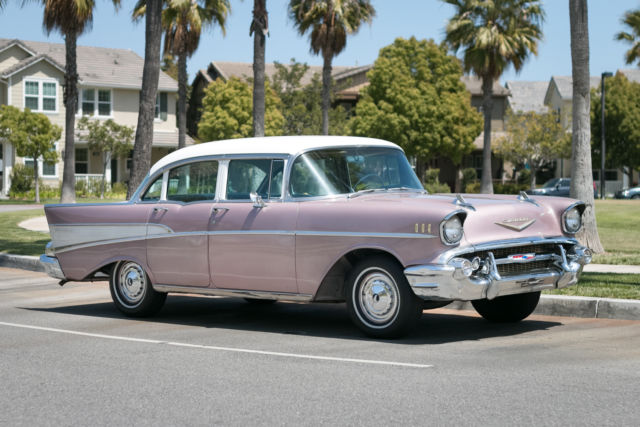 1957 Dusk Pearl and Ivory Chevrolet Bel Air/150/210 Sedan