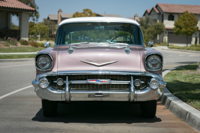1957 Dusk Pearl and Ivory Chevrolet Bel Air/150/210 Sedan