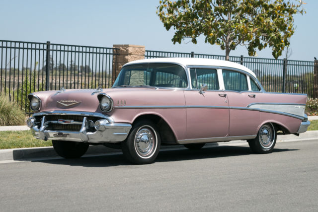 1957 Dusk Pearl and Ivory Chevrolet Bel Air/150/210 Sedan