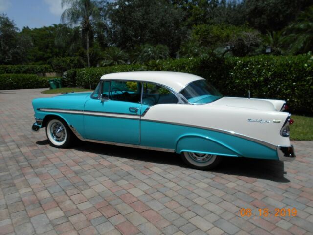 1956 Turquoise/white Chevrolet Bel Air/150/210 Coupe