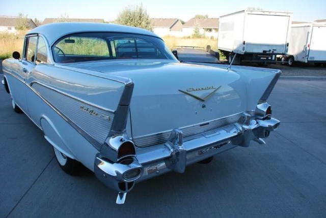 1957 White Chevrolet Bel Air/150/210 Sedan