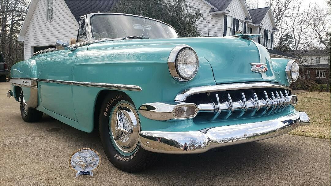 1954 Turquoise / White Chevrolet Bel Air/150/210 Convertible