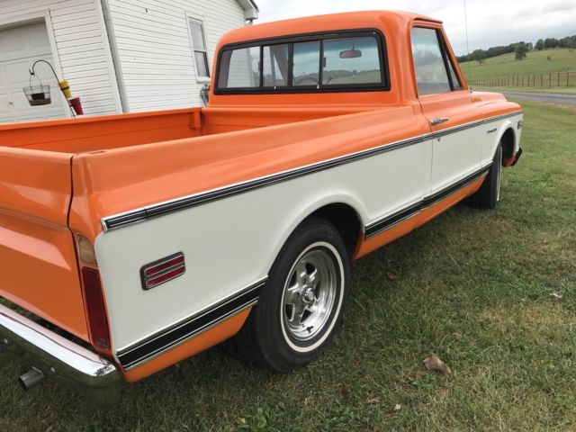 1971 Orange and white Chevrolet C-10 Pickup