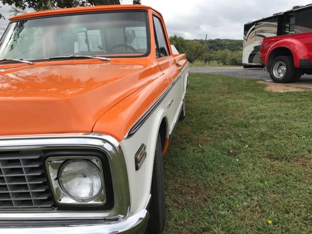 1971 Orange and white Chevrolet C-10 Pickup