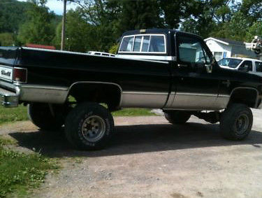 1987 Black and silver Chevrolet C-10 Standard Cab Pickup