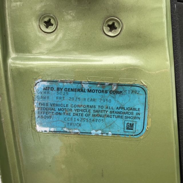 1972 Green Chevrolet C-10