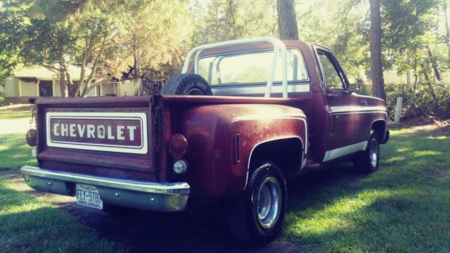 1976 Red Chevrolet C-10 pick up truck