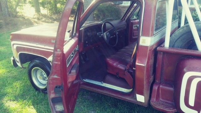 1976 Red Chevrolet C-10 pick up truck
