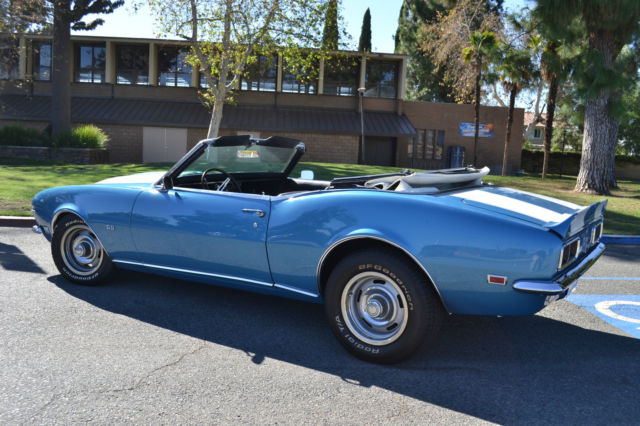 1968 Marina Blue Chevrolet Camaro Convertible