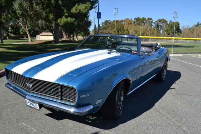 1968 Marina Blue Chevrolet Camaro Convertible