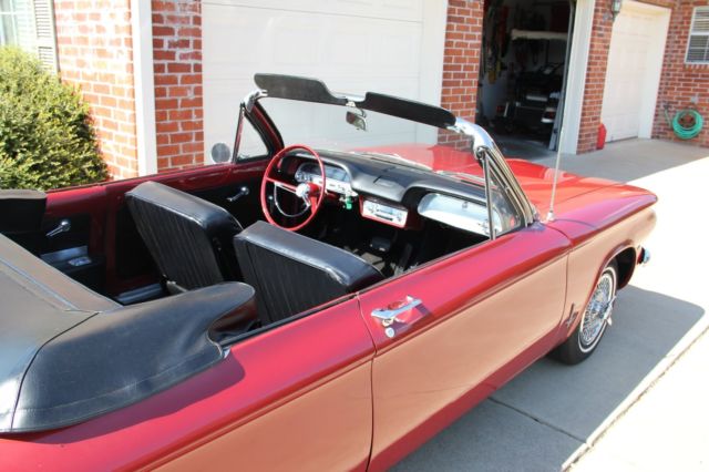 1963 Red Chevrolet Corvair Convertible
