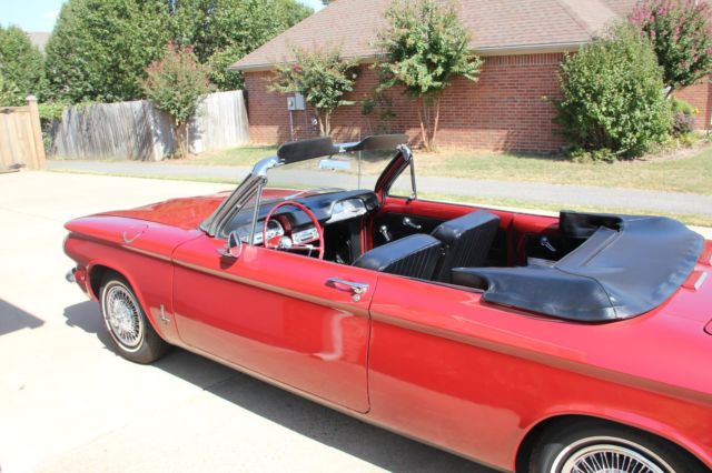 1963 Red Chevrolet Corvair Convertible
