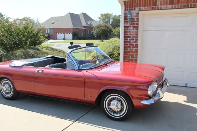 1963 Red Chevrolet Corvair Convertible