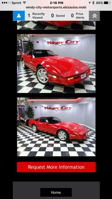 1990 Red Chevrolet Corvette