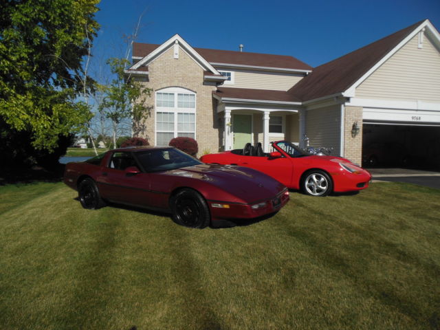 1986 maroon Chevrolet Corvette Coupe
