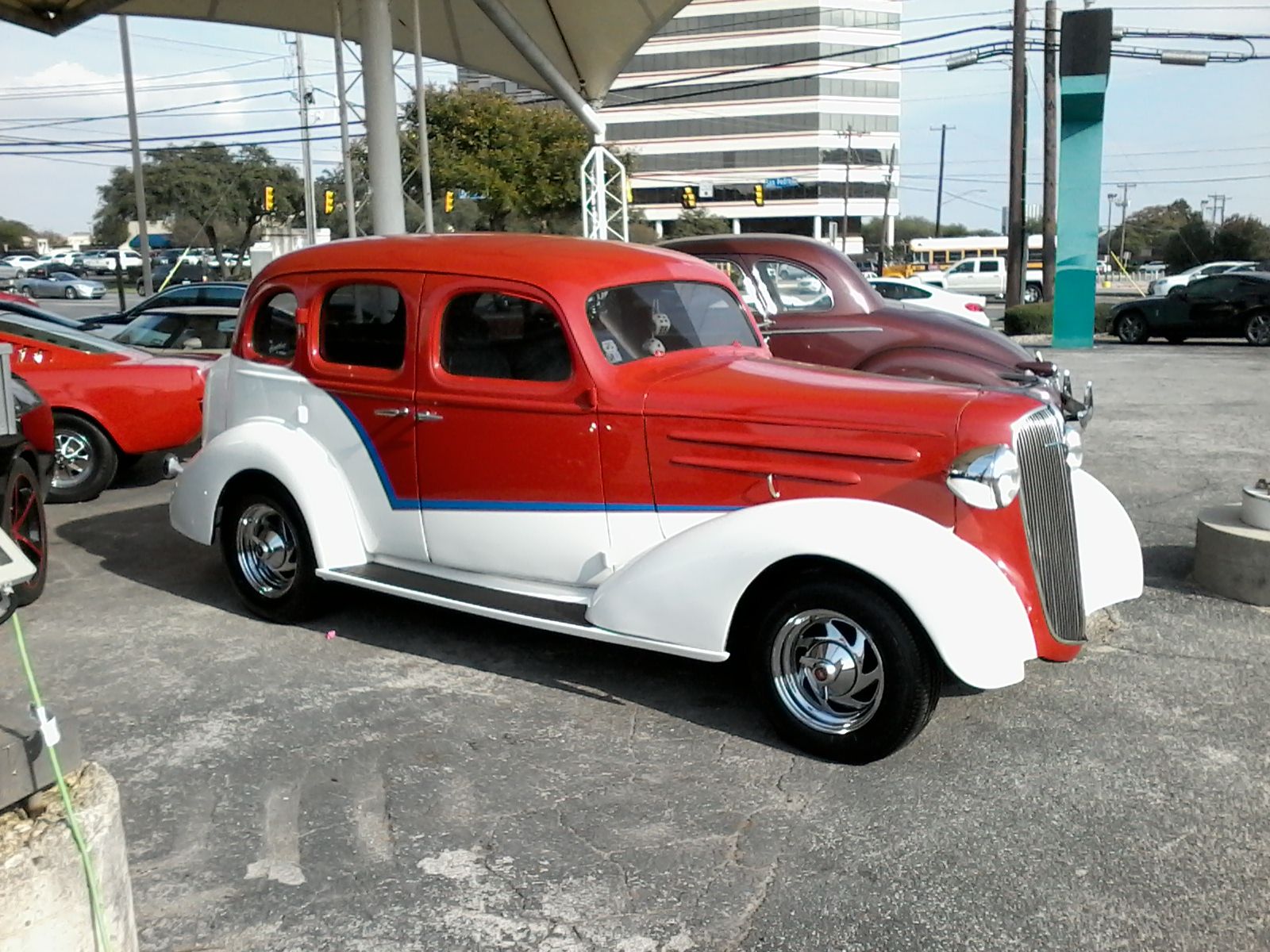 1936 Red Chevrolet Master Hot Rod Sedan