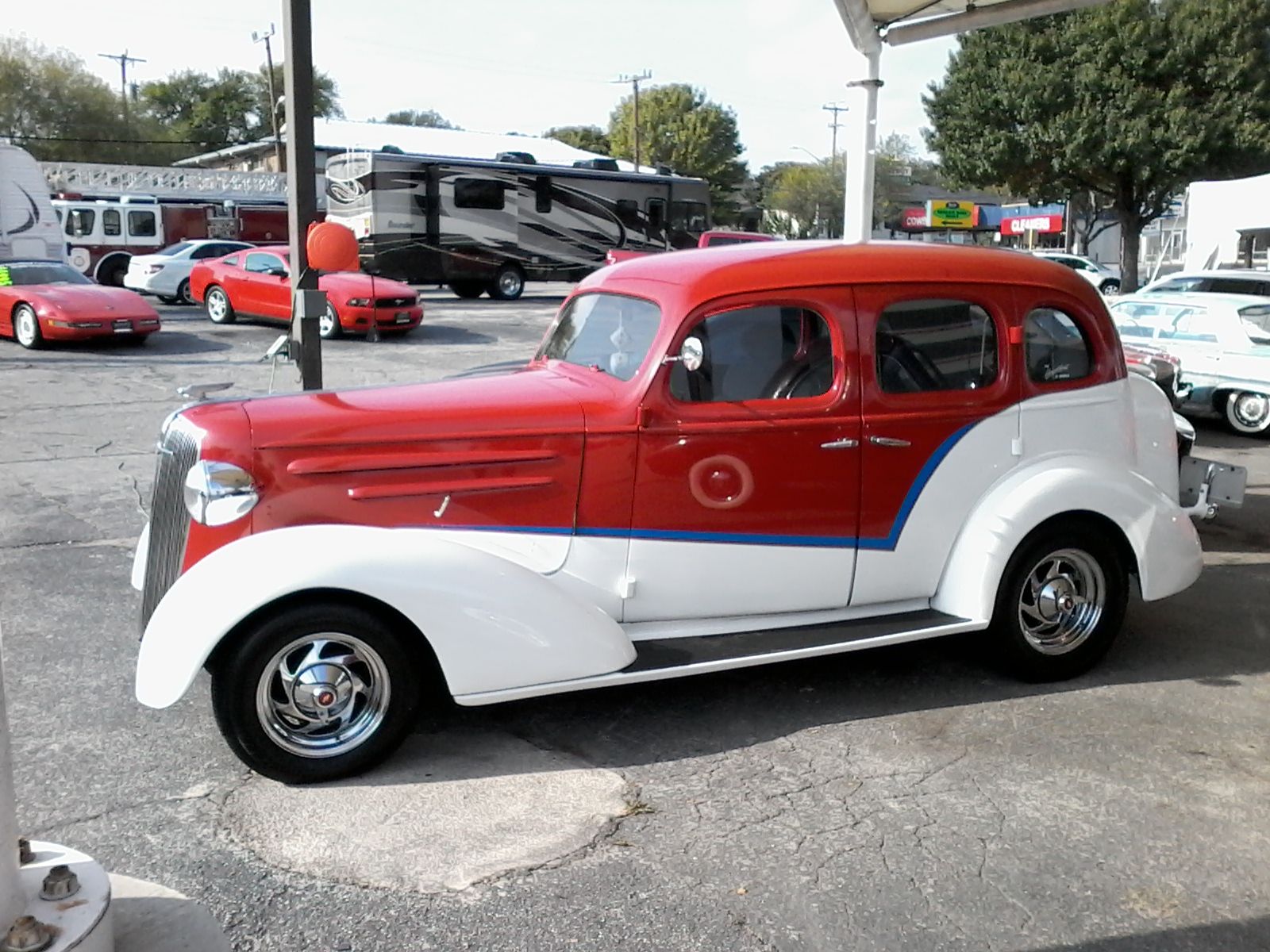 1936 Red Chevrolet Master Hot Rod Sedan
