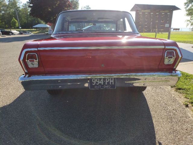 1963 Red Chevrolet Nova Sedan