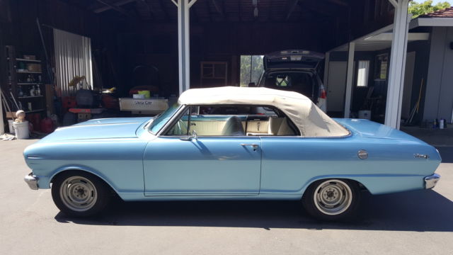 1963 Blue Chevrolet Nova Convertible