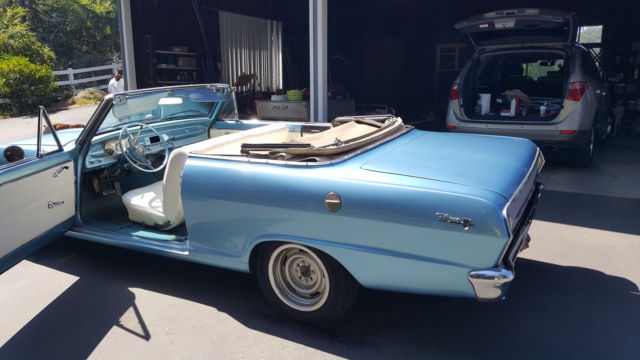 1963 Blue Chevrolet Nova Convertible