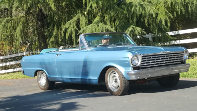 1963 Blue Chevrolet Nova Convertible