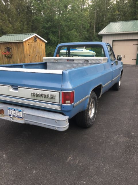 1984 Blue Chevrolet Silverado 1500 Standard Cab Pickup