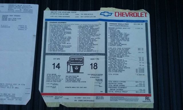 1988 Burgundy Chevrolet Other Pickups Standard Cab Pickup