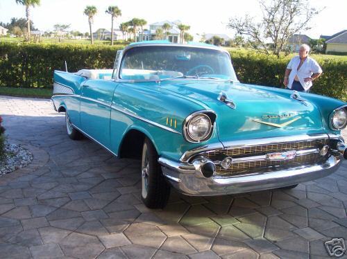 1957 Blue Chevrolet Bel Air/150/210 Convertible