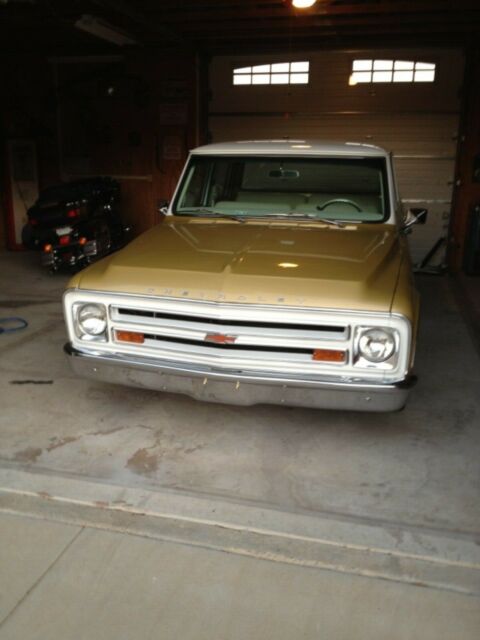 1967 Gold & White Chevrolet C-10 Extended Crew Cab Pickup