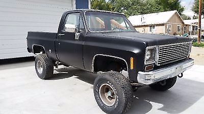 1973 Flat black Chevrolet C/K Pickup 1500 Shot bed p/u