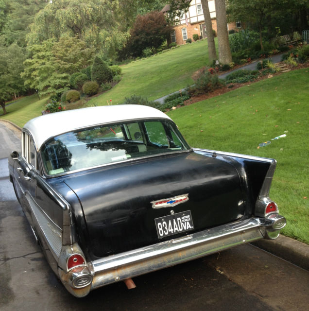 1957 Black Chevrolet Bel Air/150/210 Sedan