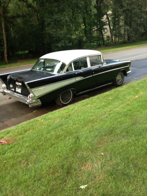 1957 Black Chevrolet Bel Air/150/210 Sedan