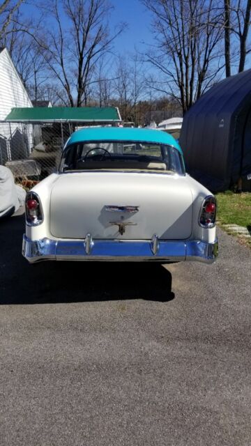 1956 Blue and white Chevrolet Bel Air/150/210 Sedan