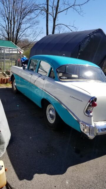 1956 Blue and white Chevrolet Bel Air/150/210 Sedan