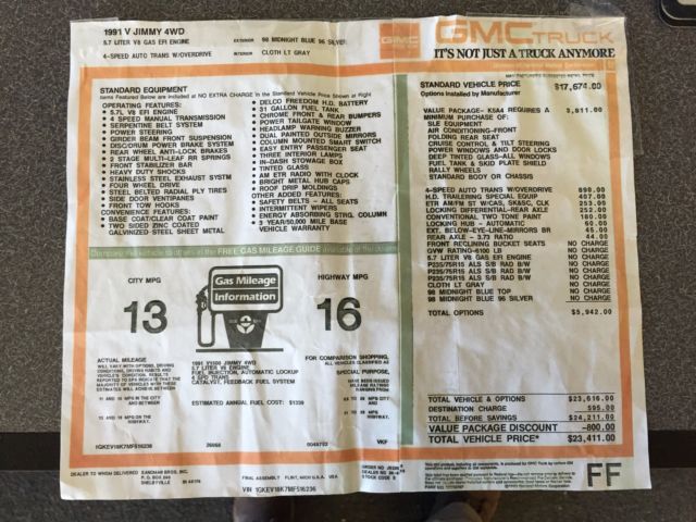 1991 Blue Metallic Chevrolet Blazer SUV