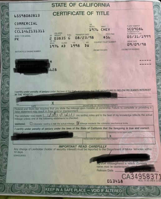 1976 Orange Chevrolet C-10 Stepside short bed