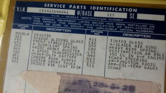 1971 Yellow Chevrolet C-10