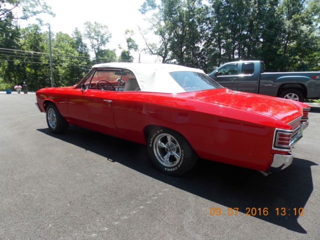 1967 Red with White Top Chevrolet Malibu Convertible