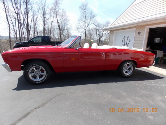 1967 Red with White Top Chevrolet Malibu Convertible