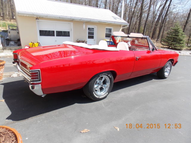 1967 Red with White Top Chevrolet Malibu Convertible